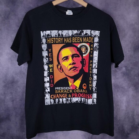 Obama USA inauguration commemorative black history faded black shirt - Picture 1 of 4